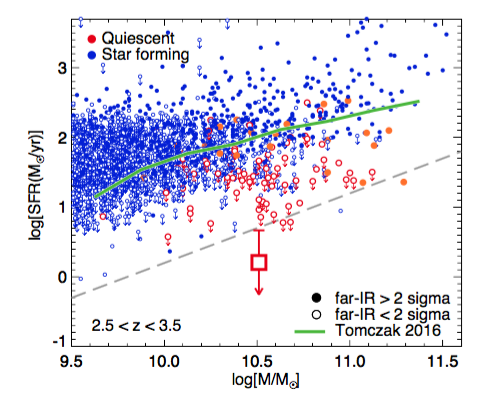 A representation of the star-formation activity of galaxies.