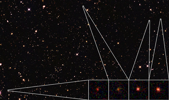 Four of the galaxies in the galactic field UDS.